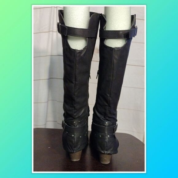 Pop Adrienne Riding Boots Block Heels Size 11M - Picture 3 of 5